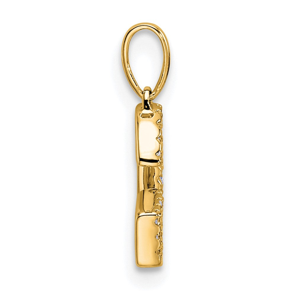 14K Diamond Letter G Initial Pendant - 2