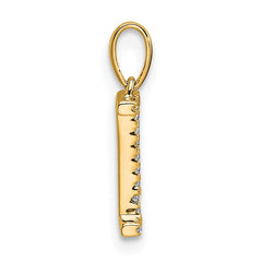 14K Diamond Letter I Initial Pendant - 2