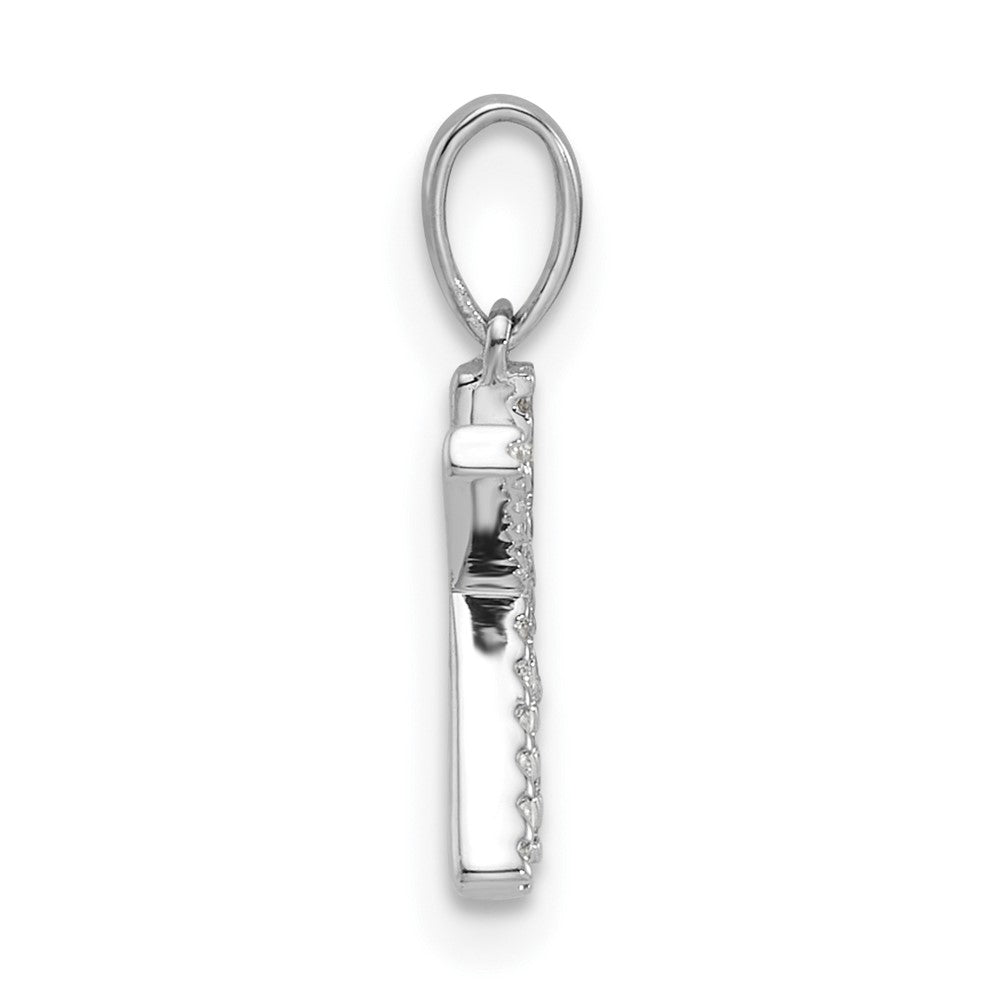 14K White Gold Diamond Letter K Initial Pendant - 3