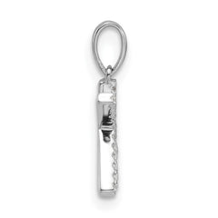 14K White Gold Diamond Letter K Initial Pendant - 3