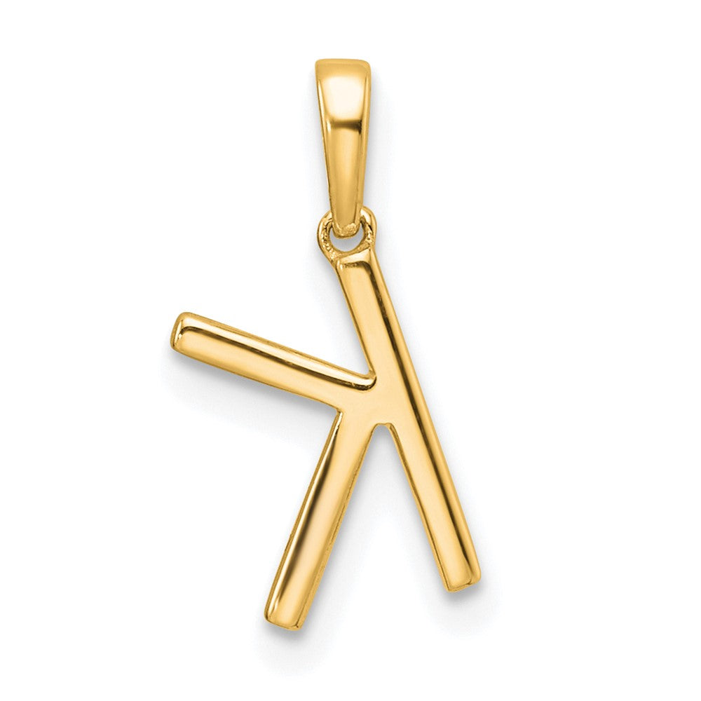 14K Diamond Letter K Initial Pendant - 2