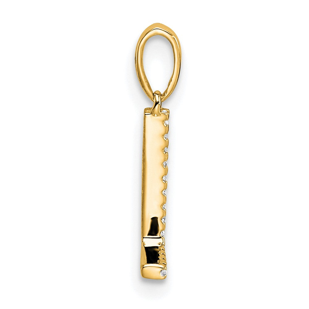 14K Diamond Letter L Initial Pendant - 2