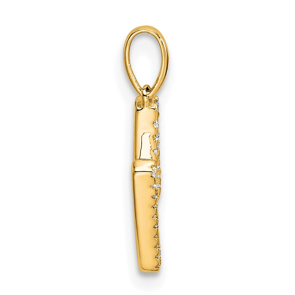 14K Diamond Letter M Initial Pendant - 2
