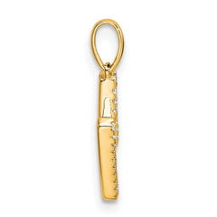 14K Diamond Letter M Initial Pendant - 2
