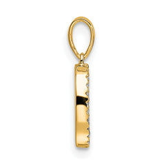 14K Diamond Letter O Initial Pendant - 2