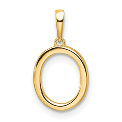 14K Diamond Letter O Initial Pendant - 2