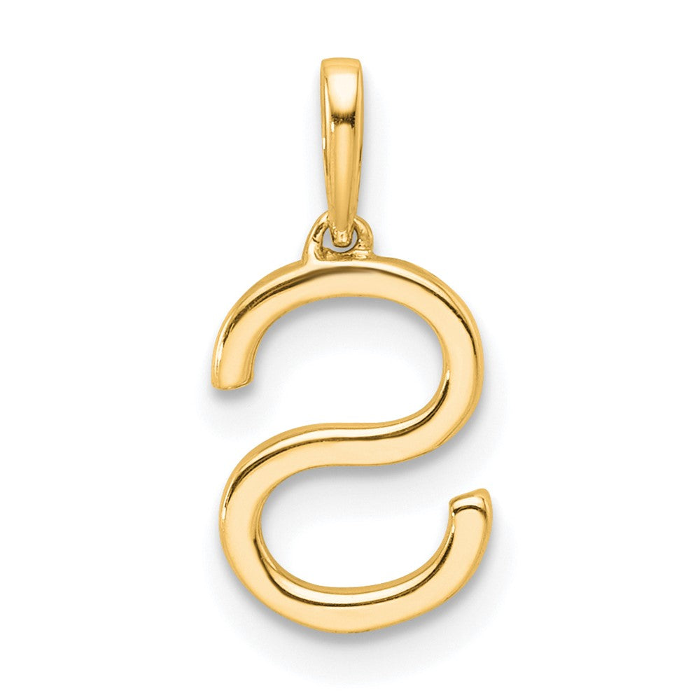14K Diamond Letter S Initial Pendant - 2