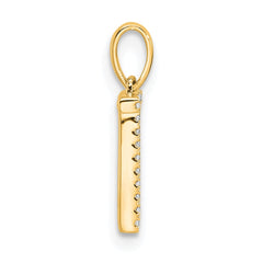 14K Diamond Letter T Initial Pendant - 2