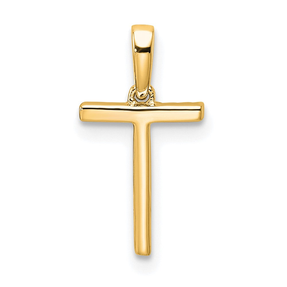 14K Diamond Letter T Initial Pendant - 2