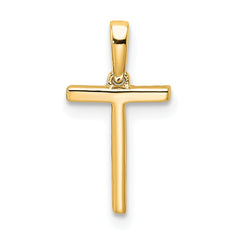 14K Diamond Letter T Initial Pendant - 2