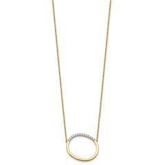 14K Sideways Diamond Initial O Necklace