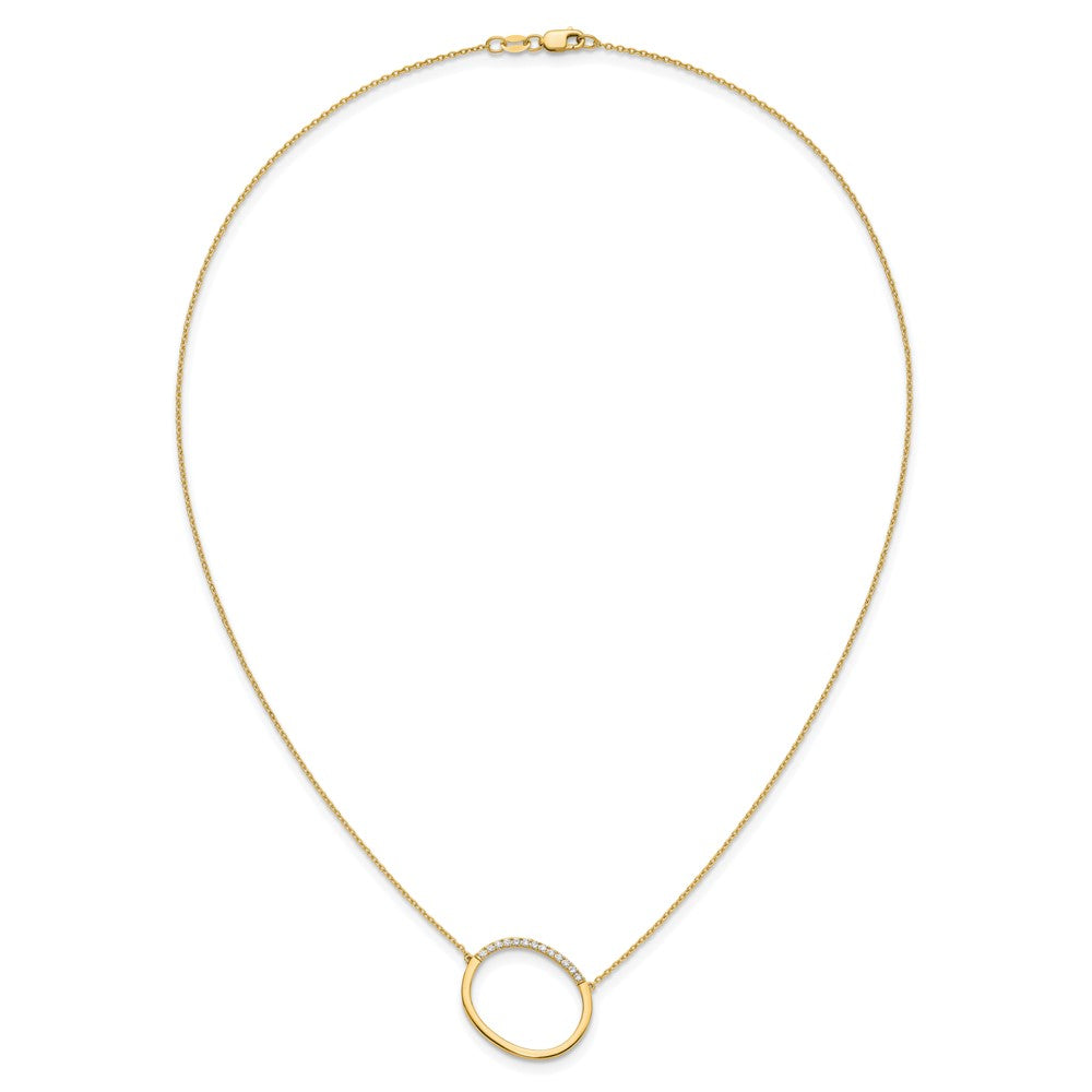 14K Sideways Diamond Initial O Necklace