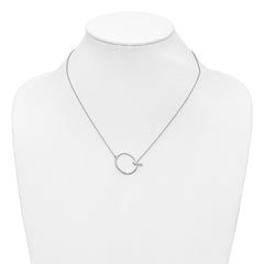 14K White Gold Sideways Diamond Initial Q Necklace