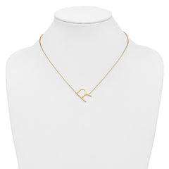 14K Sideways Diamond Initial R Necklace