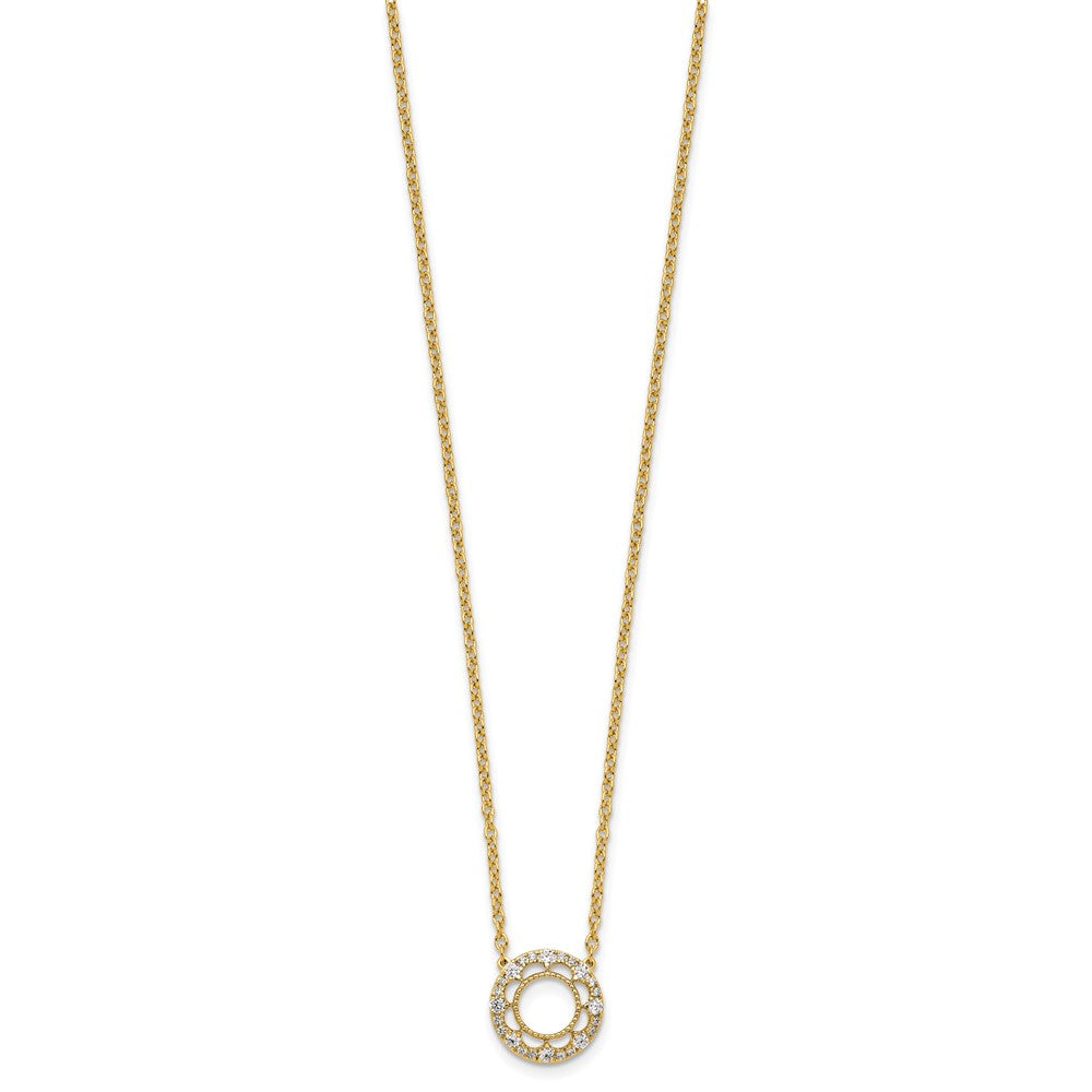 14k Fancy Circle Diamond 18in Necklace