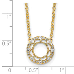 14k Fancy Circle Diamond 18in Necklace