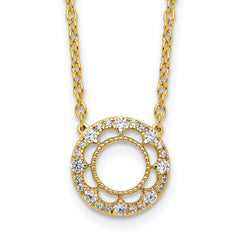 14k Fancy Circle Diamond 18in Necklace