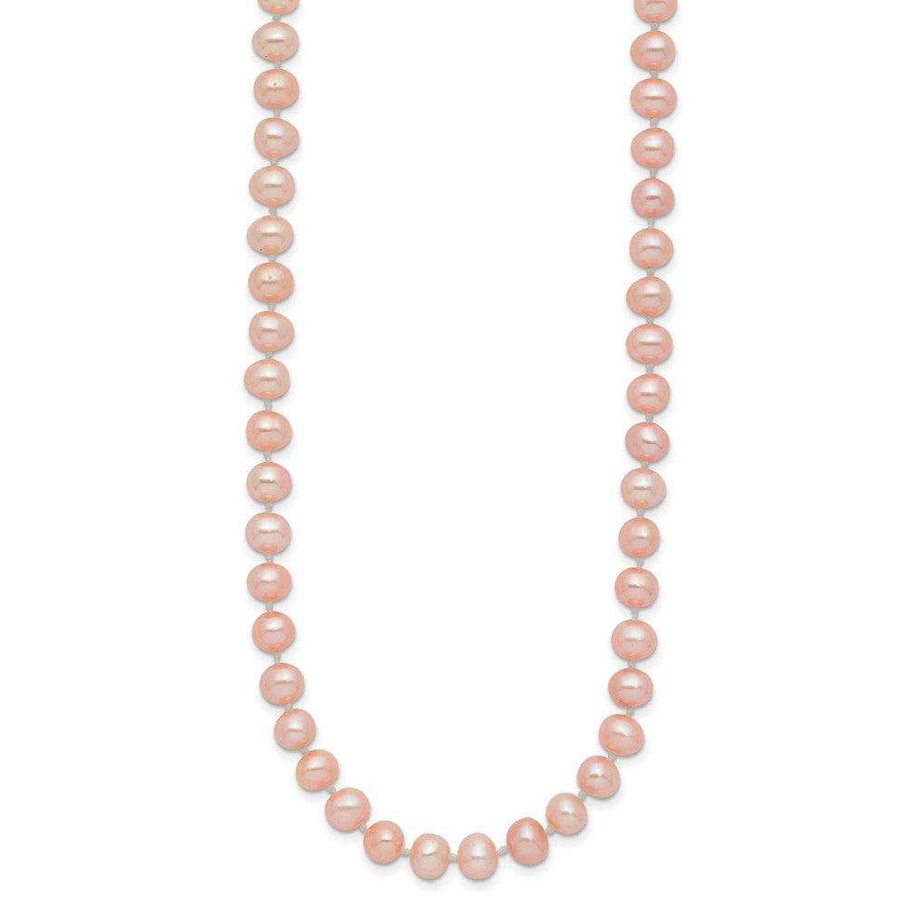 14k 5-6mm Pink Near Round Freshwater Cultured Pearl Necklace