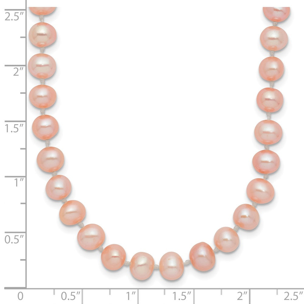 14k 5-6mm Pink Near Round Freshwater Cultured Pearl Necklace