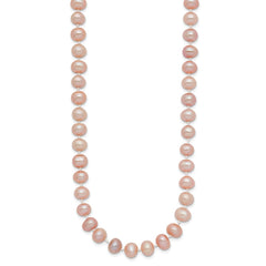 14k 6-7mm Pink Near-Round Freshwater Cultured Pearl 18 inch Necklace