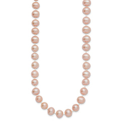 14k 7-8mm Pink Near-Round Freshwater Cultured Pearl 18 inch Necklace