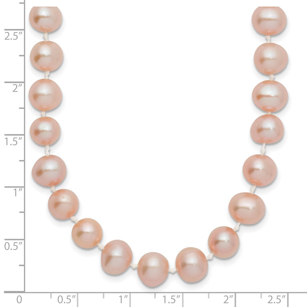 14k 7-8mm Pink Near Round Freshwater Cultured Pearl Necklace