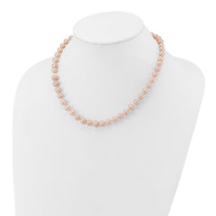 14k 7-8mm Pink Near-Round Freshwater Cultured Pearl 16 inch Necklace