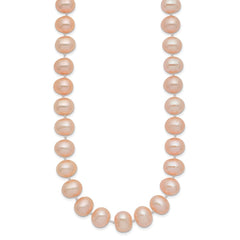 14k 8-9mm Pink Near-Round Freshwater Cultured Pearl 16 inch Necklace