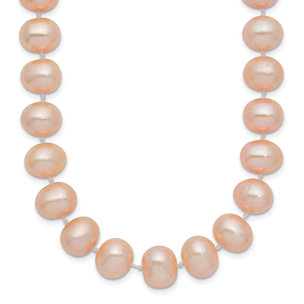 14k 8-9mm Pink Near Round Freshwater Cultured Pearl Necklace 2025-B