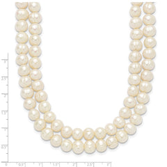 14k 7-9mm White Freshwater Cultured Pearl 2-strand Necklace