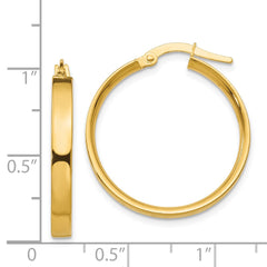 14K 3mm Medium Hoop Earrings