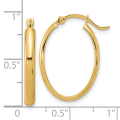 14K Oval Hoop Earrings