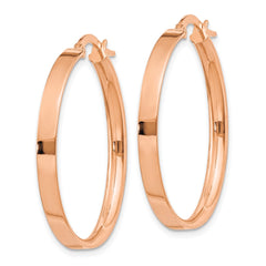 14K Rose Gold 3mm Large Hoop Earrings