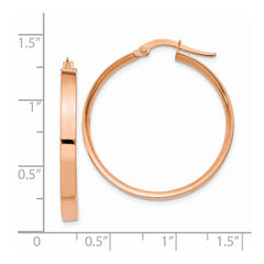 14K Rose Gold 3mm Large Hoop Earrings