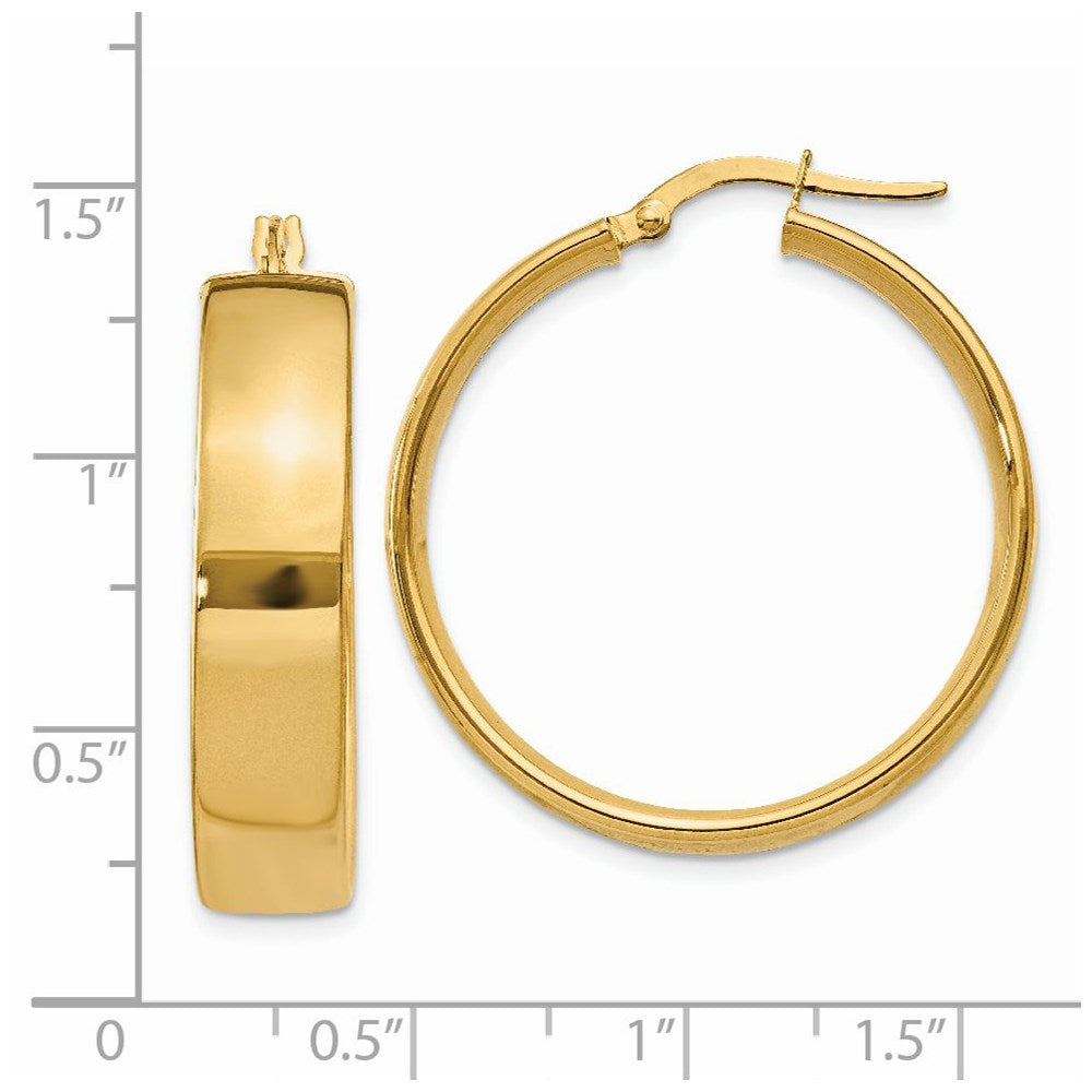 14k 6.75mm Hoop Earrings