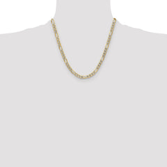 14k 6.5mm Semi-solid with Rhodium Pav‚ Figaro Chain