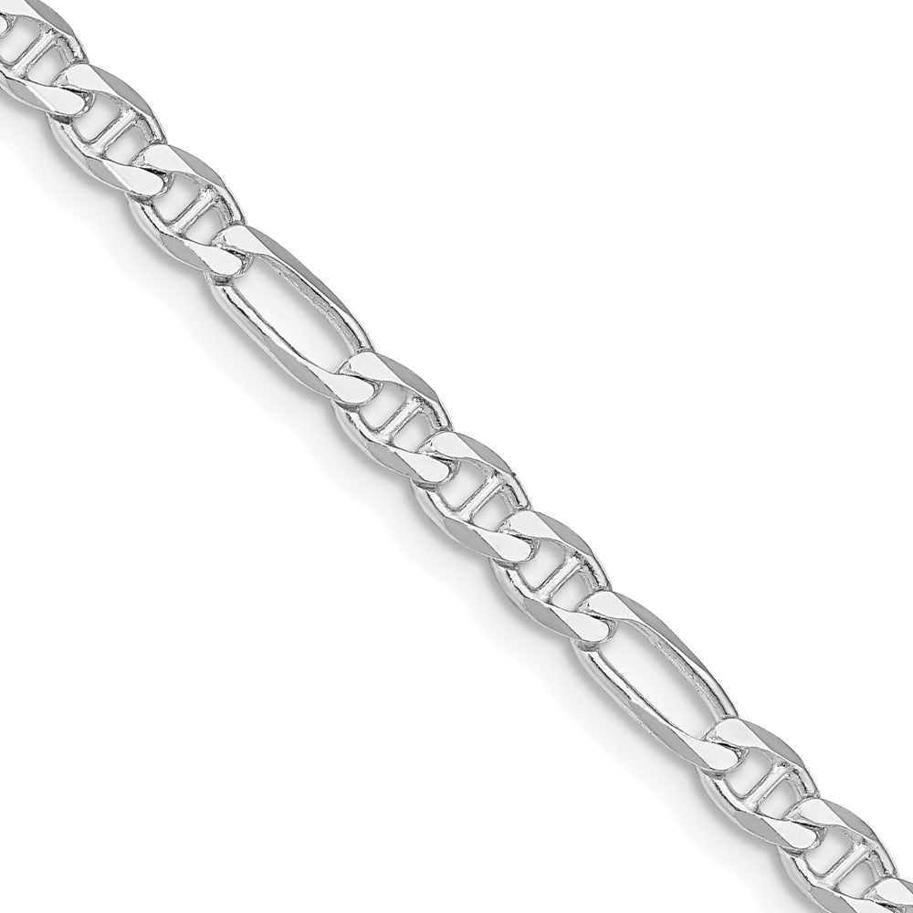 Sterling Silver Rhodium-plated 3.75mm Figaro Anchor Chain - 4