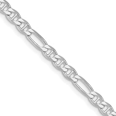 Sterling Silver Rhodium-plated 3.75mm Figaro Anchor Chain - 5