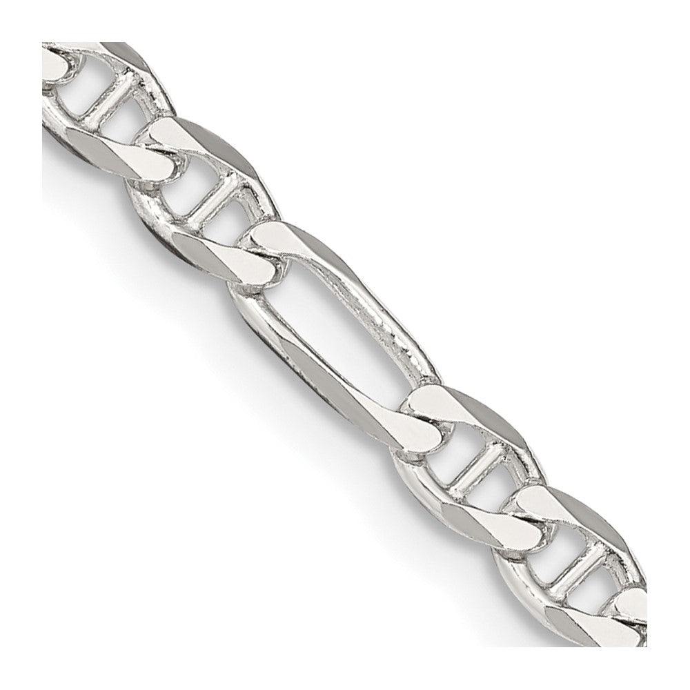 Sterling Silver 3.75mm Figaro Anchor Chain - 10