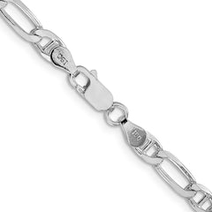 Sterling Silver Rhodium-plated 4.5mm Figaro Anchor Chain - 2
