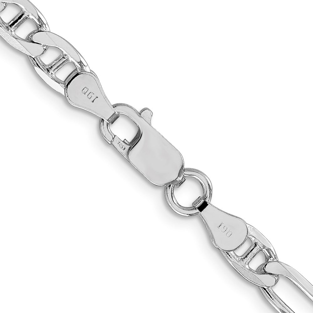 Sterling Silver Rhodium-plated 5.5mm Figaro Anchor Chain