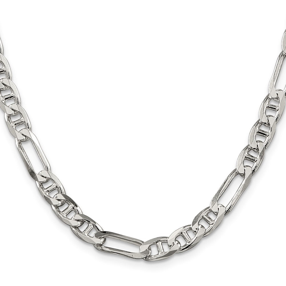 Sterling Silver 6.5mm Figaro Anchor Chain