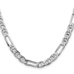 Sterling Silver Rhodium-plated 6.5mm Figaro Anchor Chain