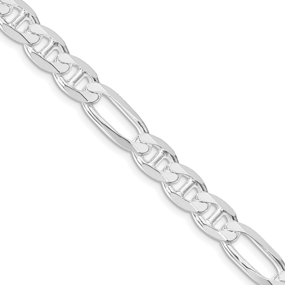 Sterling Silver Rhodium-plated 7.5mm Figaro Anchor Chain - 4