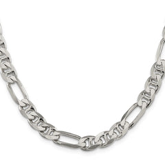 Sterling Silver 8.25mm Figaro Anchor Chain - 7