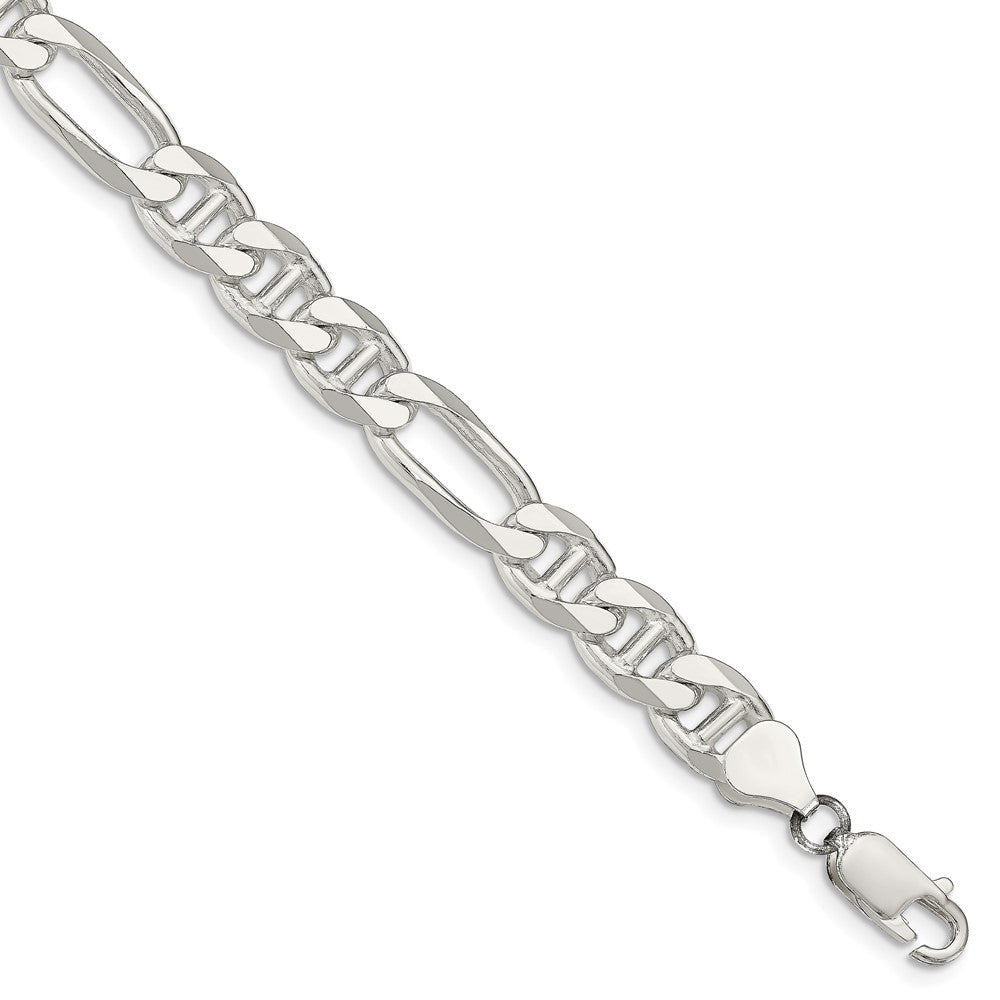 Sterling Silver 8.25mm Figaro Anchor Chain - 9