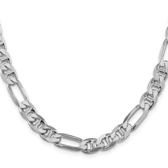 Sterling Silver Rhodium-plated 8.25mm Figaro Anchor Chain - 4