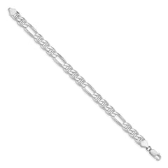 Sterling Silver Rhodium-plated 8.25mm Figaro Anchor Chain