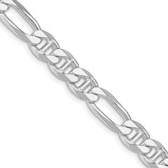Sterling Silver Rhodium-plated 8.25mm Figaro Anchor Chain - 4