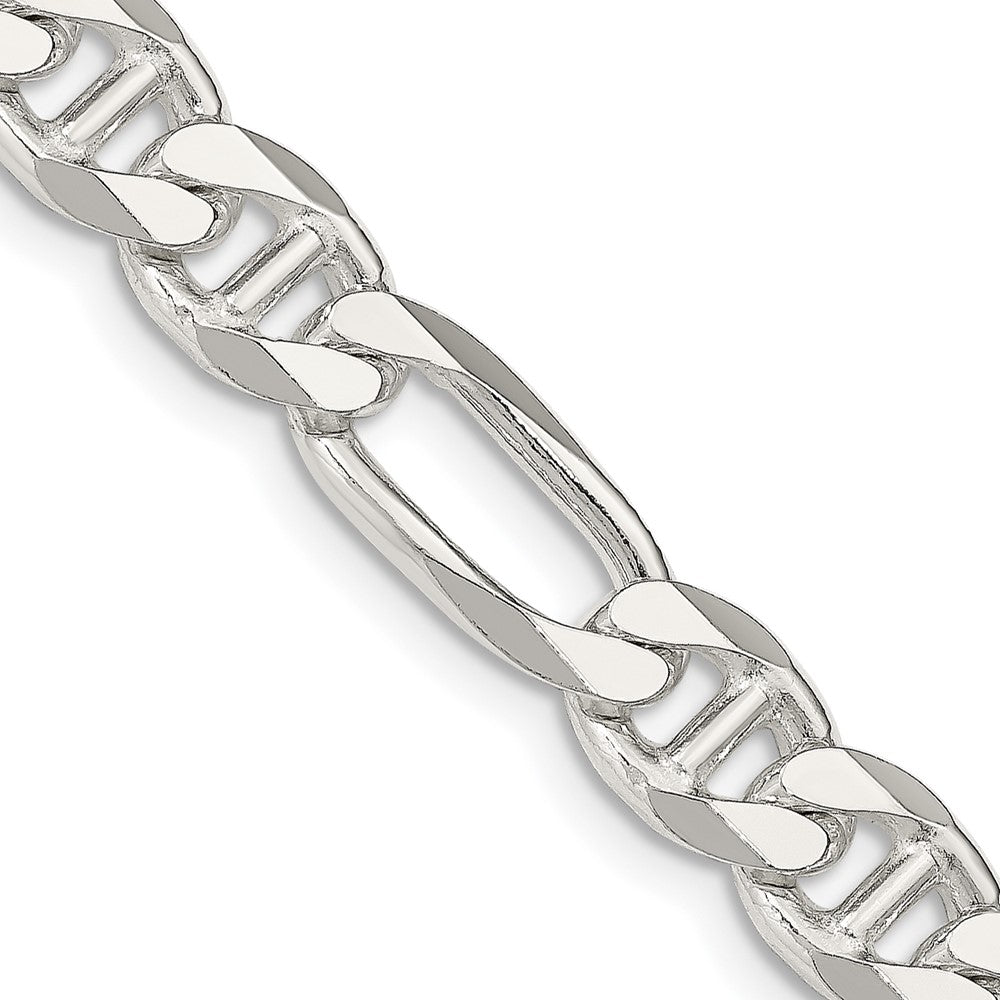 Sterling Silver 8.25mm Figaro Anchor Chain - 7
